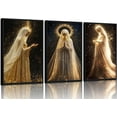 thumbnail image 1 of Virgin Mary Canvas Wall Art Our Lady of Guadalupe Radiating Golden Wall Decor Pictures Black Religious Catholic Poster Prints for Church Prayer Room Christian Home Decoration（Only canvas）, 1 of 6
