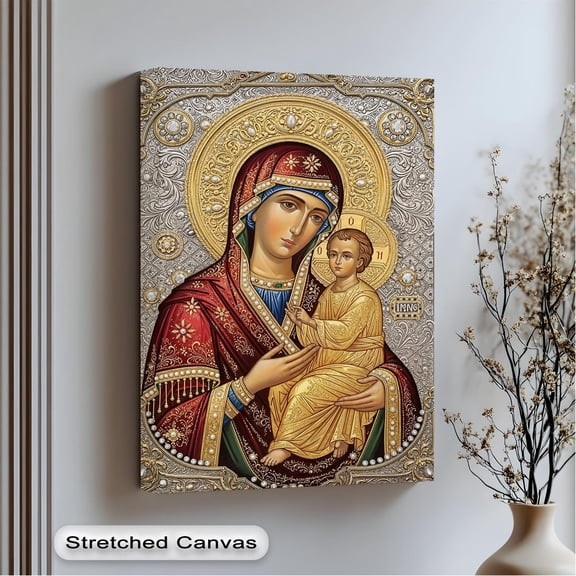 Virgin Mary Child Art Art Orthodox Icon Religious Print Christian Prayer Decor