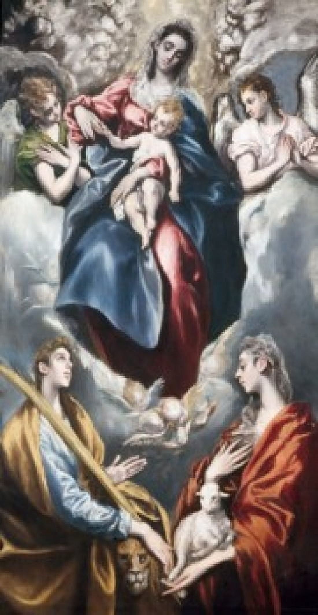 Virgin Mary and Child with St Agnes and St Martina by El Greco oil on canvas 1597-99 1541-1614 Spain Toledo San Jose Chapel Canvas Art - El Greco (24 x 36)
