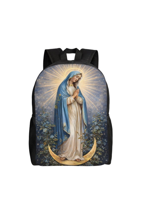 Virgin Mary Christian Backpack Large Capacity Laptop Bag for Men and Women