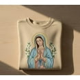 thumbnail image 1 of Virgin Mary Embroidered Sweatshirt Religious Catholic Floral Faith Crewneck Gift for Christian Women, 1 of 4