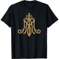 thumbnail image 1 of Virgin Mary Insignia Ave Maria Monogram Catholic T-Shirt, 1 of 4