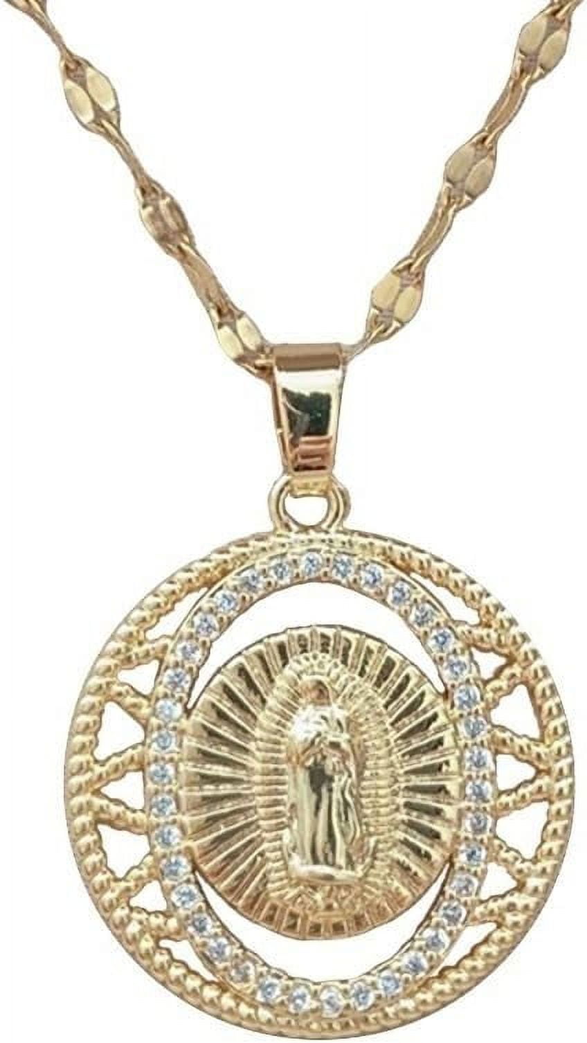 Virgin Mary Our Lady Of Guadalupe Virgen De Guadalupe 14K Gold Plated ...