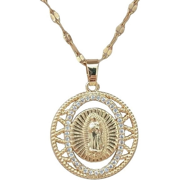 Virgin Mary Our Lady Of Guadalupe Virgen De Guadalupe 14K Gold Plated ...