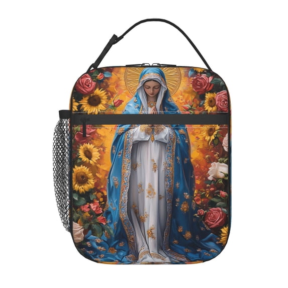 Virgin Mary Lunch Bag for Office Women – Stylish Thermal Insulated Tote with Shoulder Strap, Lightweight for Work or Travel