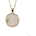thumbnail image 1 of Virgin Mary Miraculous Medal Mother Of Pearl Necklace,Religious Faith Pendant,18K Gold Plated Miraculous Necklace Women, 1 of 6