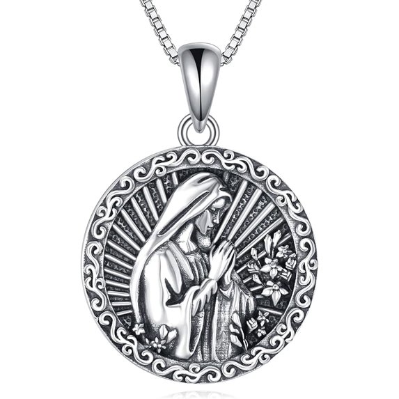 Virgin Mary Necklace 925 Sterling Silver Virgin Mary Pendant Catholic ...