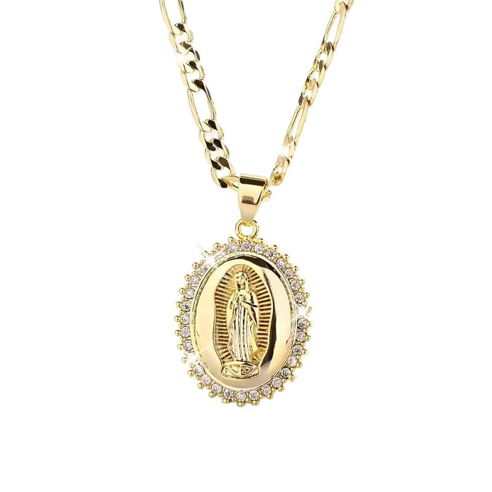 Virgin Mary Necklace for Women, Gold Plated Religious Necklace of the ...