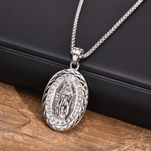 Christian Virgin Mary Pendant Necklace for Women Men Stainless Steel Gold  Plated Hip Hop Punk Religion Necklaces Jewelry N3382 - AliExpress