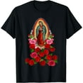 thumbnail image 1 of Virgin Mary Our Lady of Guadalupe Catholic Saint T-Shirt Black 4X-Large, 1 of 4