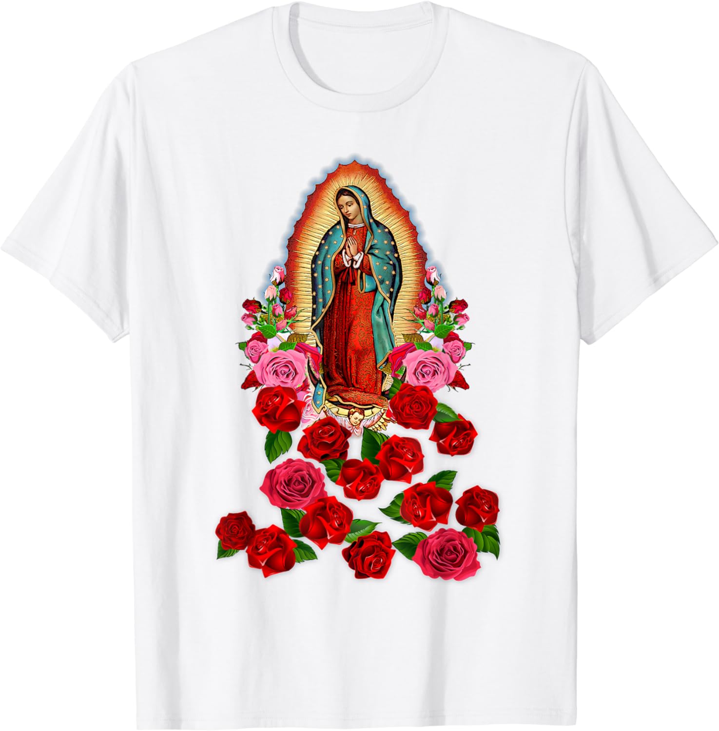 Virgin Mary Our Lady of Guadalupe Catholic Saint T-Shirt - Walmart.com