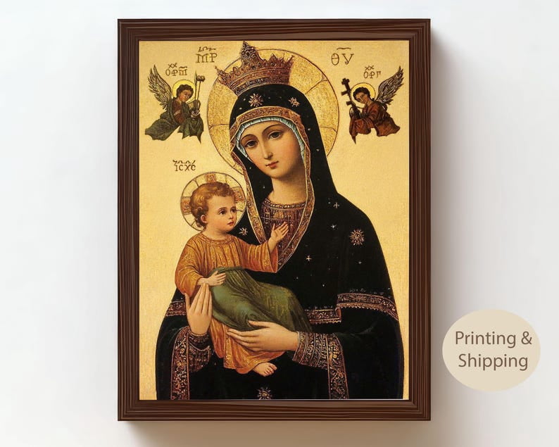 Virgin Mary Our Lady of Perpetual Help Catholic Canvas Wall Art 8x12 ...
