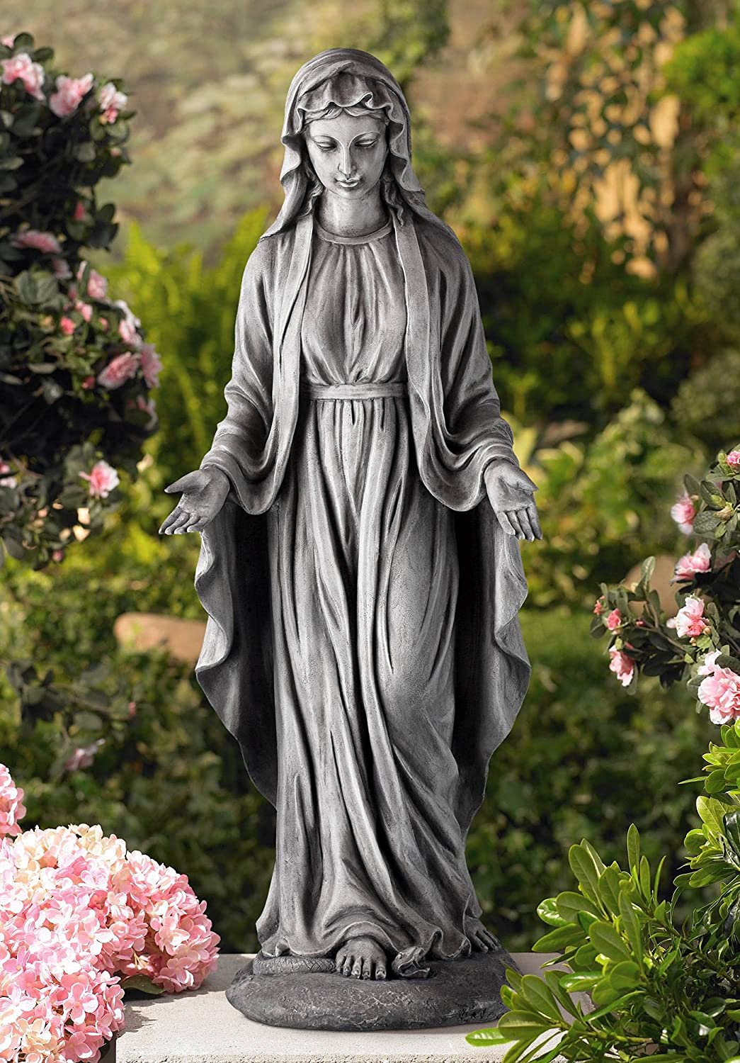 Virgin Mary Outdoor Statue 29 1/2" High Sculpture for Yard Garden Patio