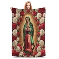 thumbnail image 1 of Virgin Mary Pattern Print Flannel Throw Blanket, 1 of 7