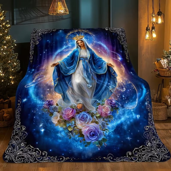 Virgin Mary Religious Blanket