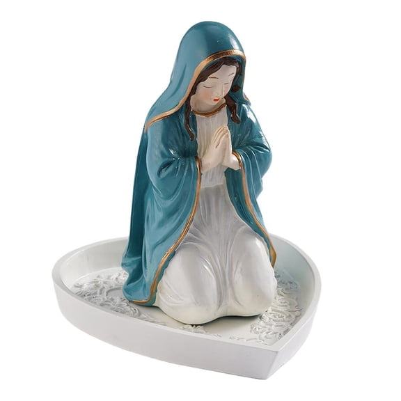 Virgin Mary Rose Prayer Bead Stand – Holder for Religious Devotion and Home Decor