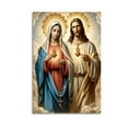 thumbnail image 1 of Virgin Mary & Sacred Heart Canvas Art Poster Wrapped Wooden Frame Wall Decor,,Canvas Wall Art for Living Room,Bedroom,Office,Ready to Hang, 1 of 6