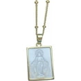 thumbnail image 1 of Virgin Mary Scapular Necklace,Mother God Virgin Mary Pearl Religious Faith Miraculous Medal Necklace,18k Gold Filled Chain, 1 of 7