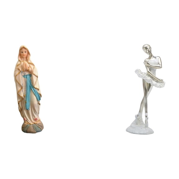 Virgin Mary Statue Luther Dancing Girl Figurine Resin Ornament for Fireplace Entrance and Desktop Decoration