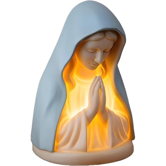 Virgin Mary Statue Night Light, Virgin Mary Prayer Night Light, Led Devotional Table Lamp, Soft Eye Protection Night Lights, Home Decor for Bedroom Living Room