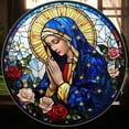 thumbnail image 1 of Virgin Mary Suncatcher - Stained Glass Effect Acrylic Window Hanging - Religious Decor, Catholic Gift, Blessed Mother Ornament, 1 of 3