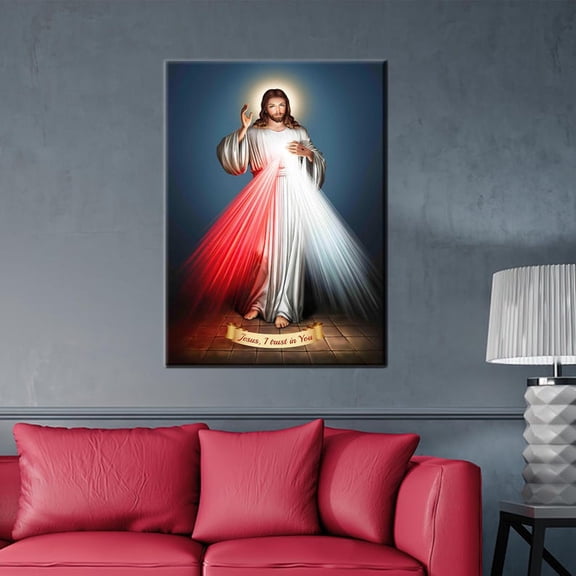 Virgin Mary and Child Jesus Religious Canvas Wall Art Catholic Home Decor 8x12 UNFRAMED