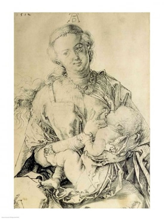 Virgin Mary suckling the Christ Child Canvas Art - Albrecht Durer (18 x 24)