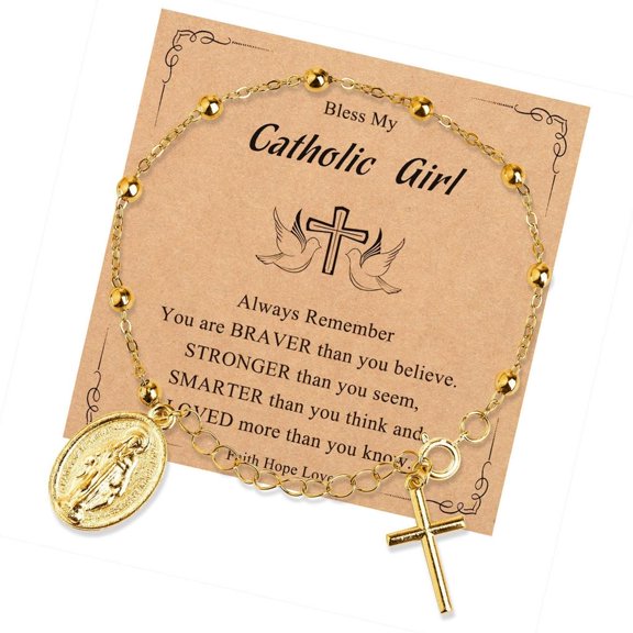 Virgin Marys Beaded Bracelet Crafted In Metal Combines Spiritual Symbolism With Contemporary Fashion