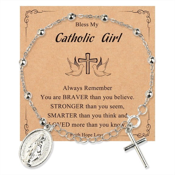 Virgin Marys Rosary With Crosses Pendant Alloy Religious Jewelry For Daily Wear And Spiritual Occasions