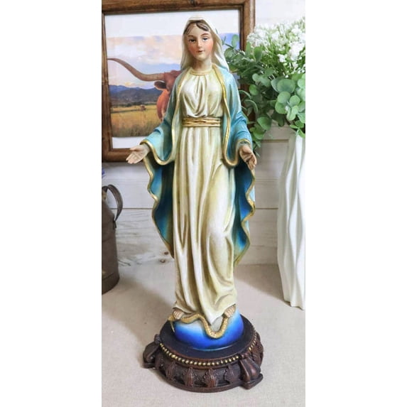 Virgin Mother Mary Madonna Our Lady of Grace Trampling On Serpent Figurine