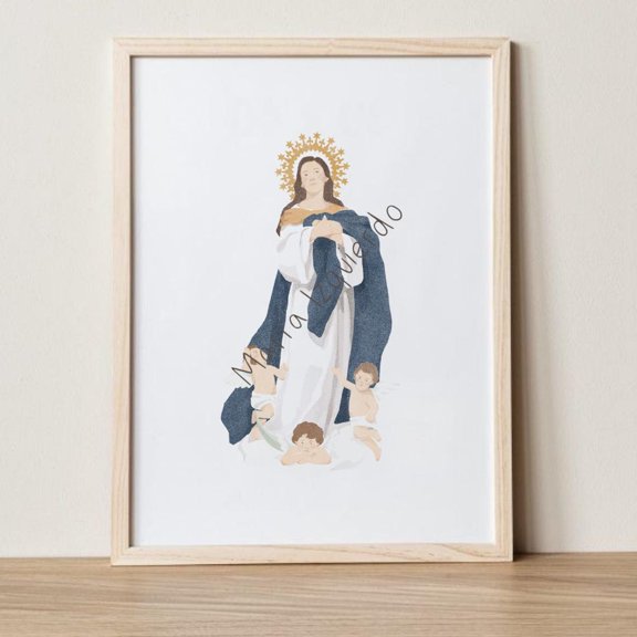 Virgin Of The Immaculate Conception Illustration, Unframed Paper Poster 8x10in