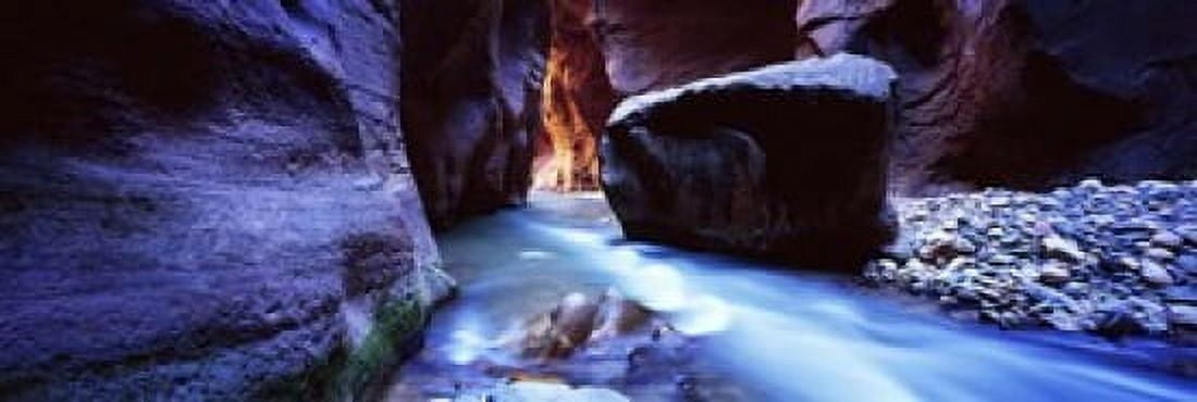 Virgin River at Zion National Park Utah USA Canvas Art - Panoramic Images (18 x 6)