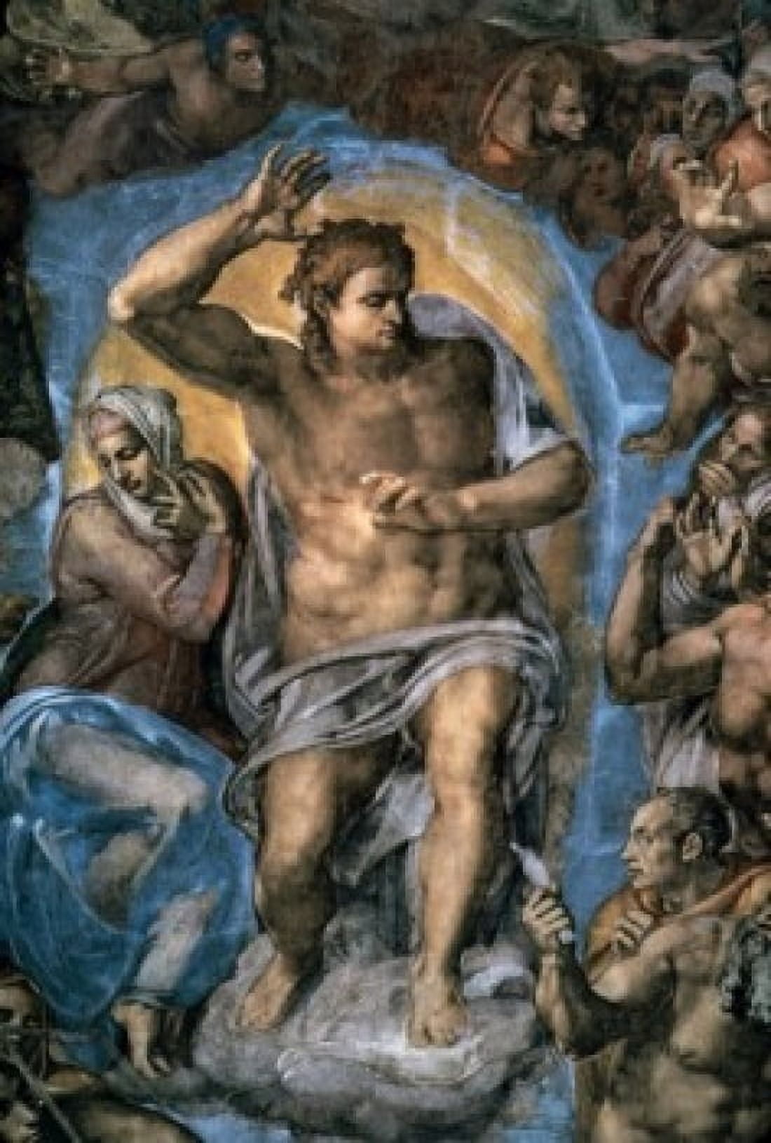 The Virgin Trying to Intercede with Christ c 1536-1541 Michelangelo Buonarroti (1475-1564Italian) Fresco Sistine Chapel Vatican Canvas Art - Michelangelo Buonarroti (24 x 36)