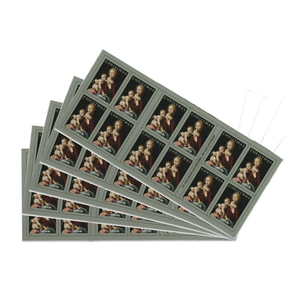 Virgin and Child USPS Forever Postage Stamp 5 Books of 20 US First Class Postal Holiday Wedding Celebration Christmas Tradition (100 Stamps)