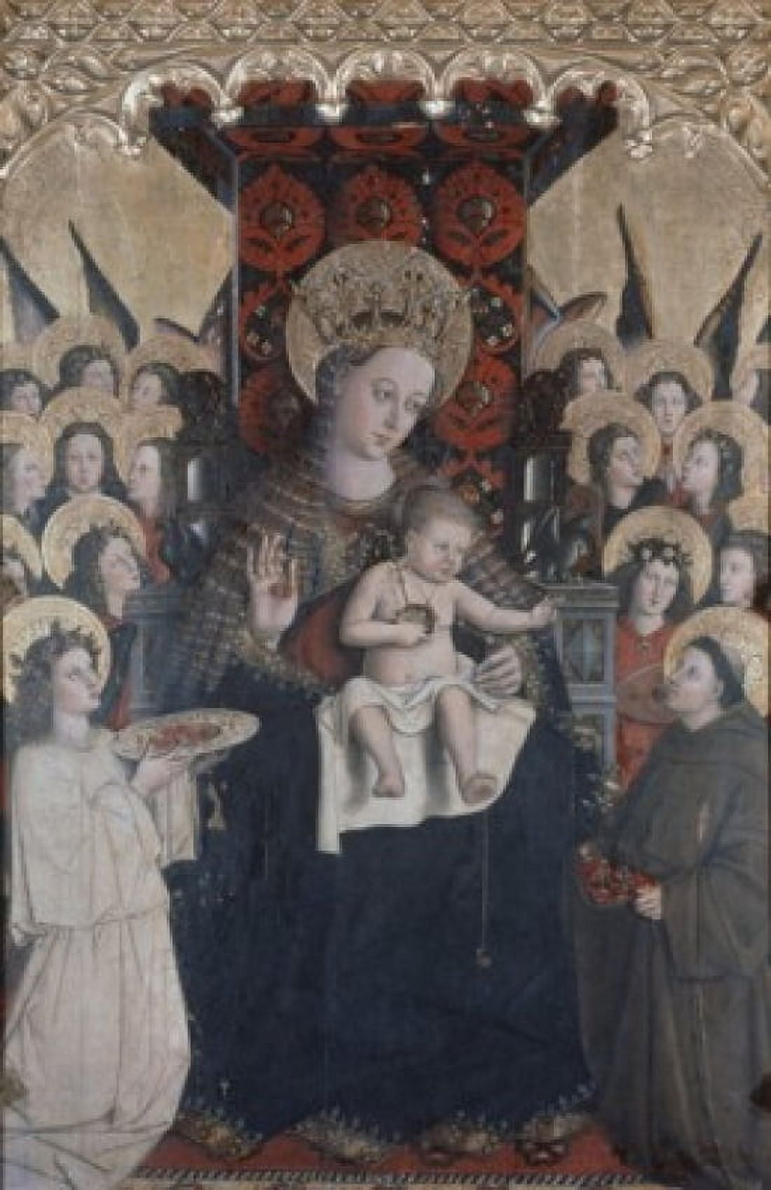 Virgin and Child With Angels Master of the Porcincola (15 th C) Canvas Art - Master of the Porcincola (18 x 24)
