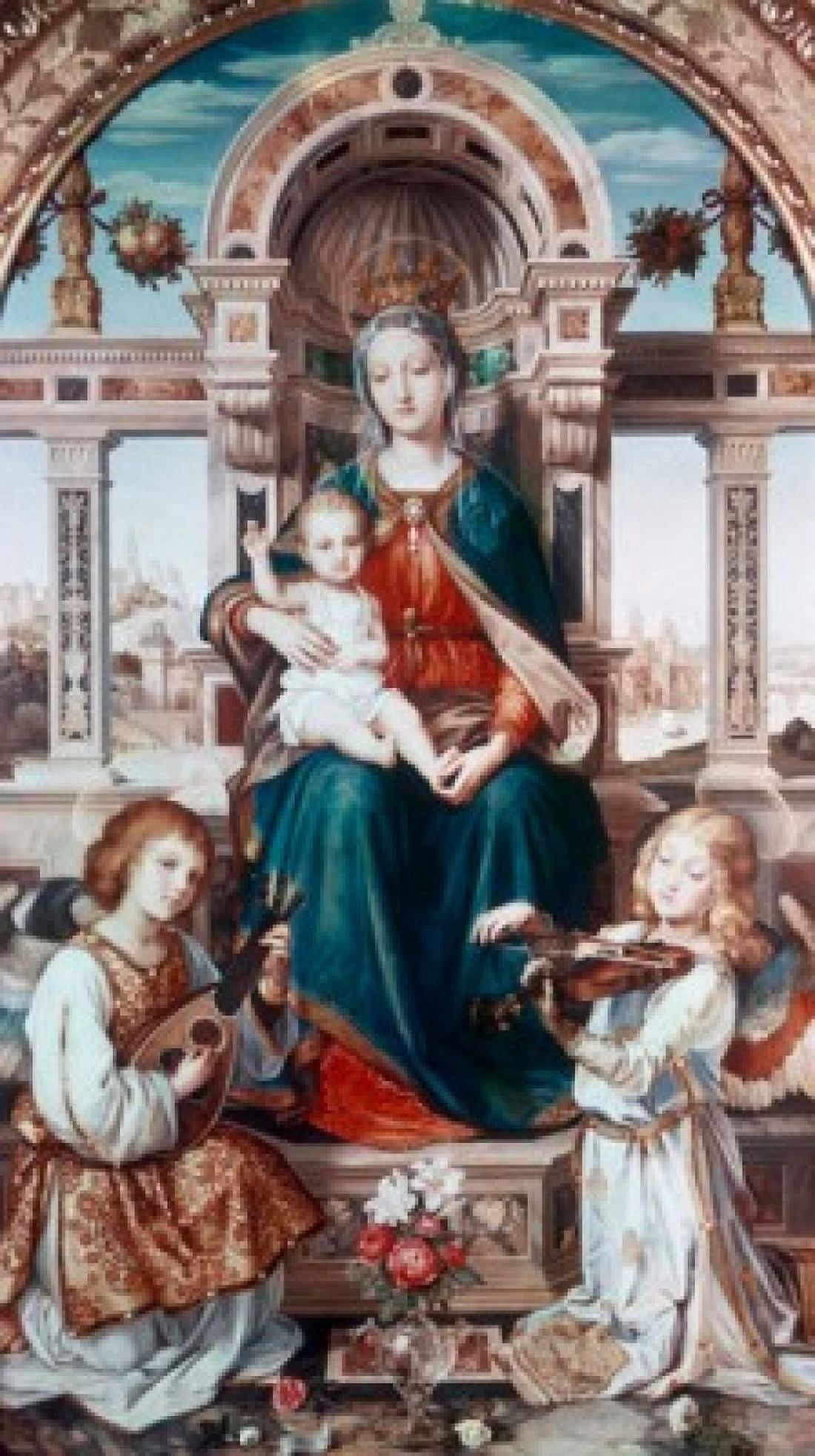 Virgin and Child unknown artist 17th Century Canvas Art - (18 x 24)
