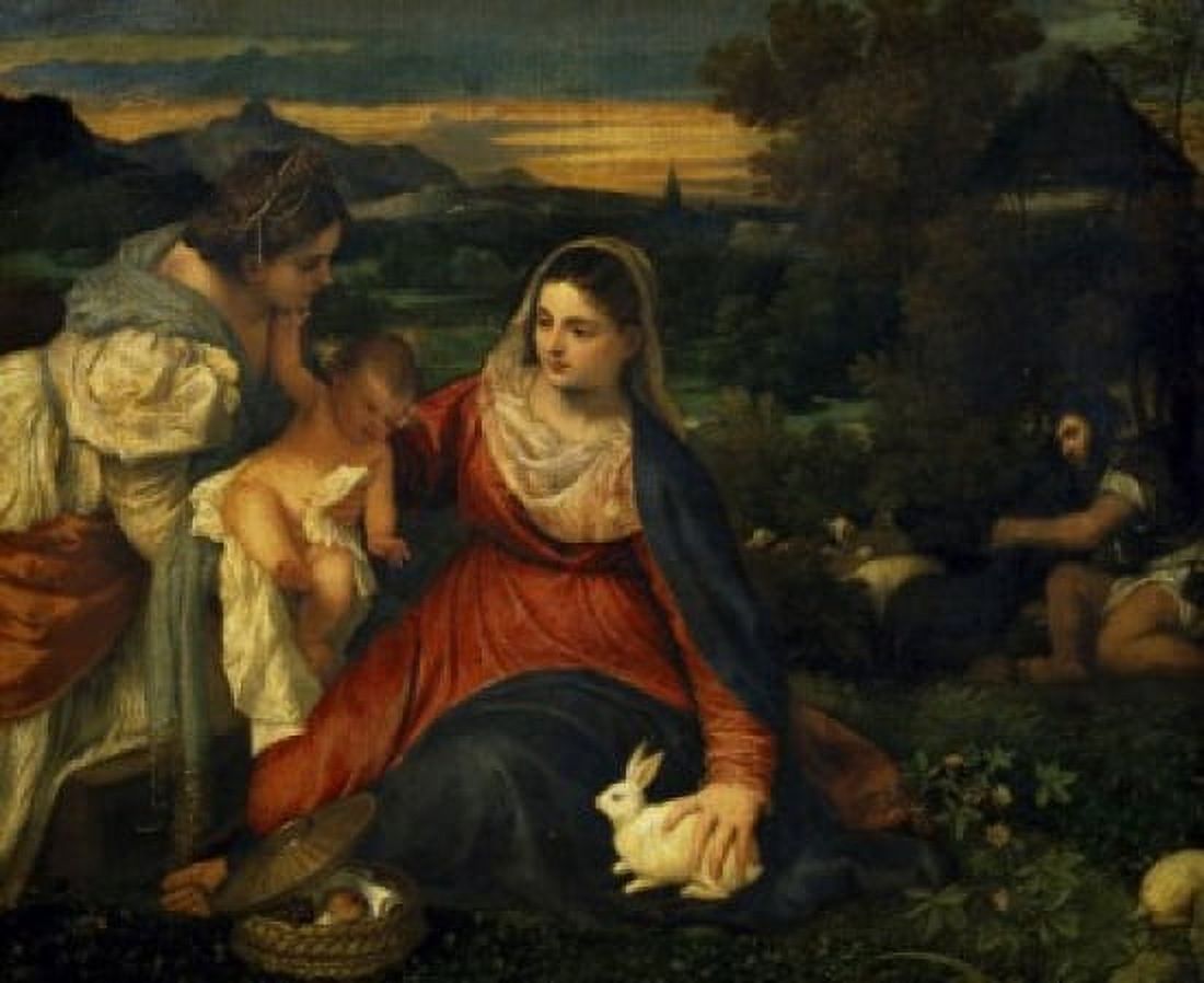 Virgin and Child with Saint Catherine 1530 Titian (Tiziano Vecelli) (147789-1576Venetian) Musee du Louvre Paris Canvas Art - (18 x 24)