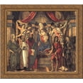 thumbnail image 1 of Virgin and Child with Saints from the Altarpiece of San Barnabas 20x20 Gold Ornate Wood Framed Canvas Art by Botticelli, Sandro, 1 of 2
