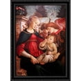 thumbnail image 1 of Virgin and child with two angels 28x38 Large Black Ornate Wood Framed Canvas Art by Sandro Botticelli, 1 of 2