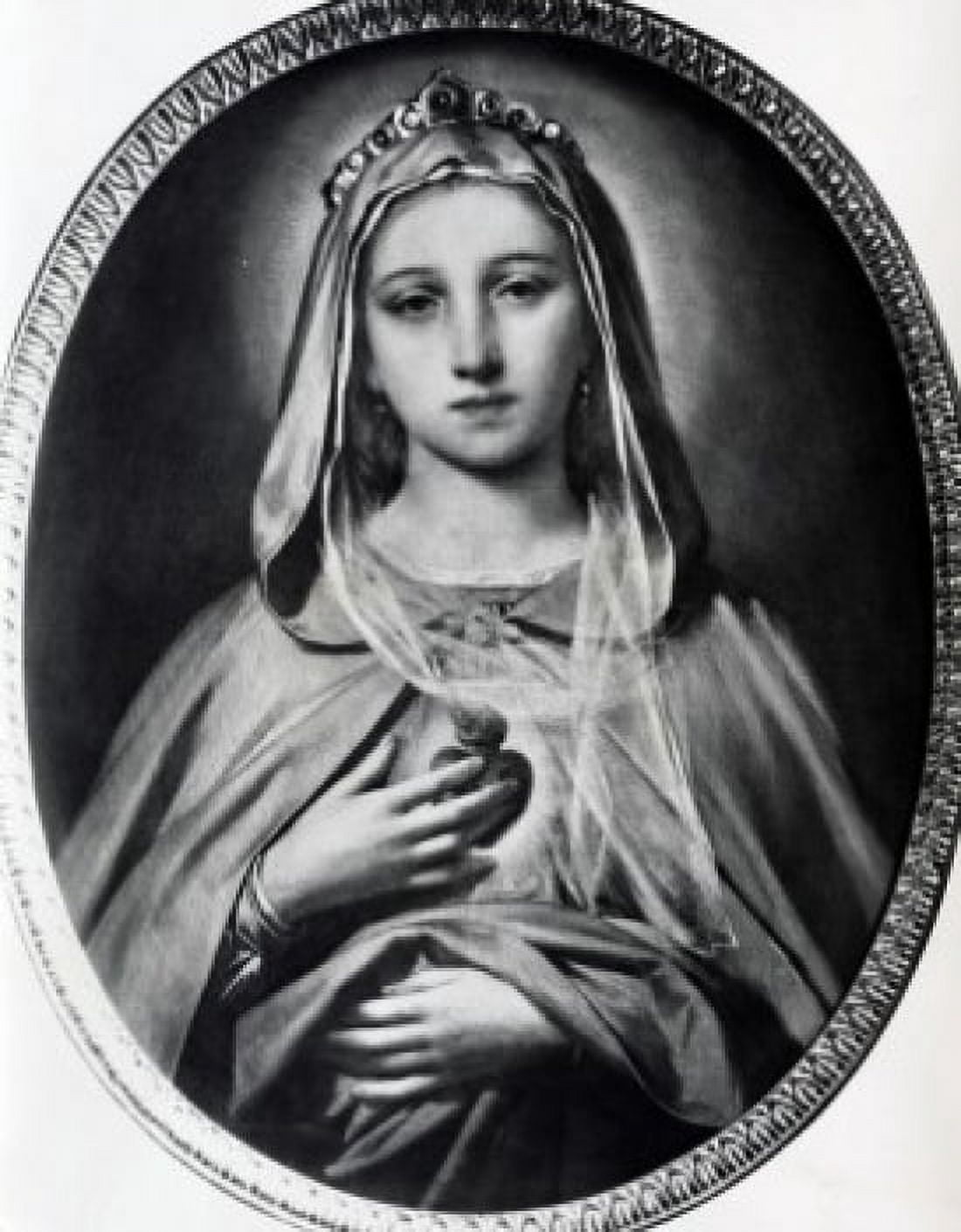 Virgin of Sacred Heart by Nicolo Barabino illustration (1832-1891) Canvas Art - Nicolo Barabino (24 x 36)
