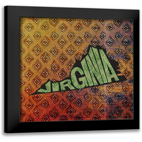 Virginia 12x12 Black Modern Framed Museum Art Print Titled - Art Licensing Studio