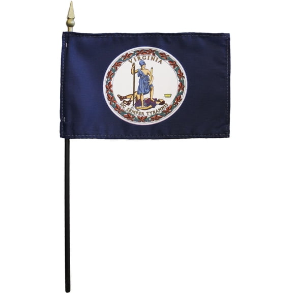 Virginia - 4"X6" Stick Flag
