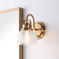 thumbnail image 1 of JONATHAN Y Virginia 5.75" 1-Light Metal/Glass LED Vanity Light, Brass Gold, 1 of 7