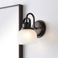 thumbnail image 1 of JONATHAN Y Virginia 5.75" 1-Light Metal/Glass LED Vanity Light, Oil Rubbed Bronze, 1 of 7