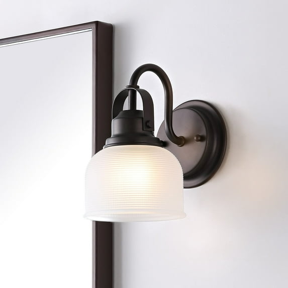 JONATHAN Y Virginia 5.75" 1-Light Metal/Glass LED Vanity Light, Oil Rubbed Bronze
