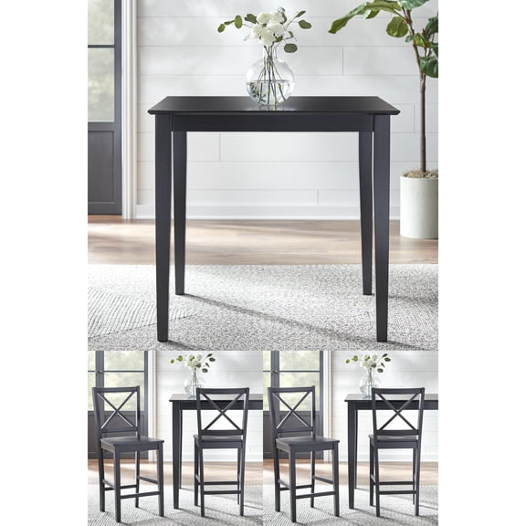 Virginia 5-Piece Counter-Height Dining Set, Black