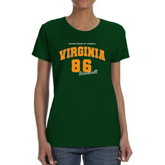 Virginia 86 Retro Sports T-Shirt Women -Image by Shutterstock, Female Small