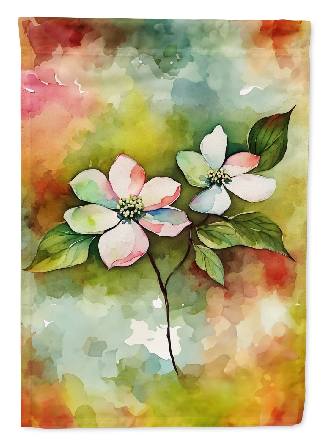 Virginia American Dogwood in Watercolor House Flag