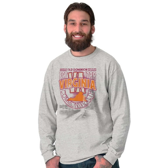 Virginia Athletic Stencil Aesthetic Plus Size Long Sleeve Graphic Tee Shirt Brisco Brands 3X