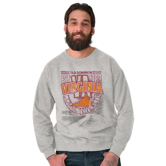 Virginia Athletic Stencil Aesthetic Sweatshirt for Men or Women Brisco Brands S